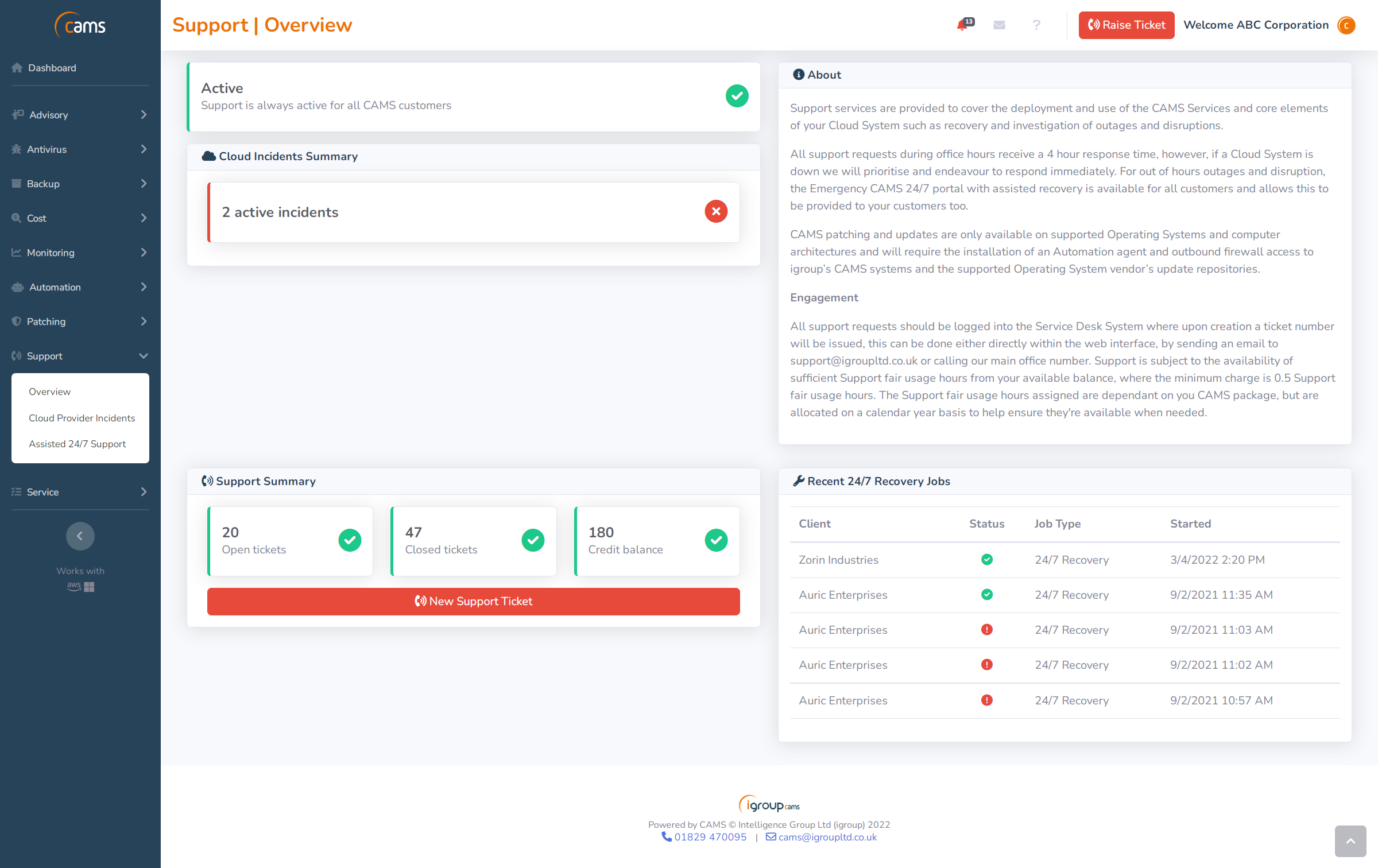 Support Services Overview